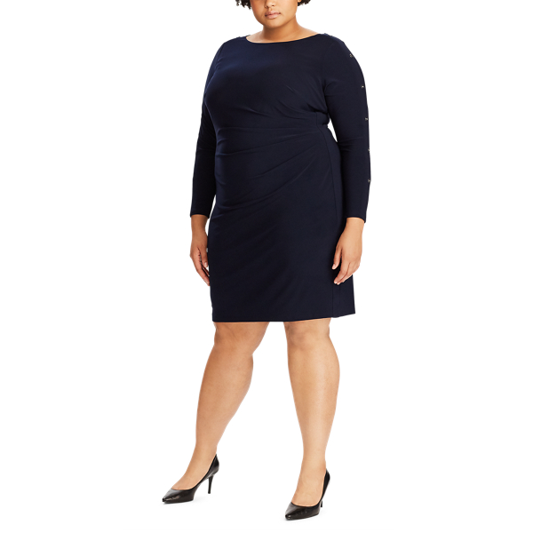 Lighthouse Navy Jersey Long-Sleeve Dress Lauren Woman 3