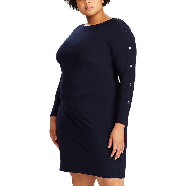 Lighthouse Navy Jersey Long-Sleeve Dress Lauren Woman 4