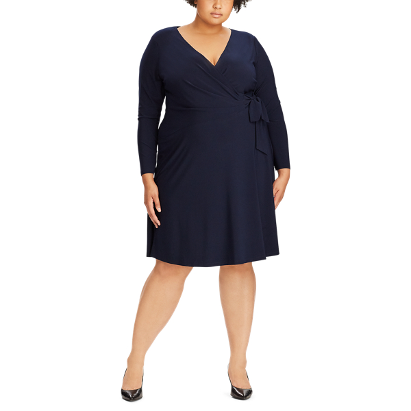 Lighthouse Navy Jersey Fit-and-Flare Dress Lauren Woman 3