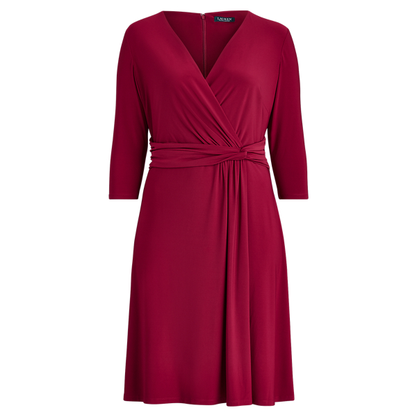 Knotted Jersey Wrap Dress Lauren Woman 1