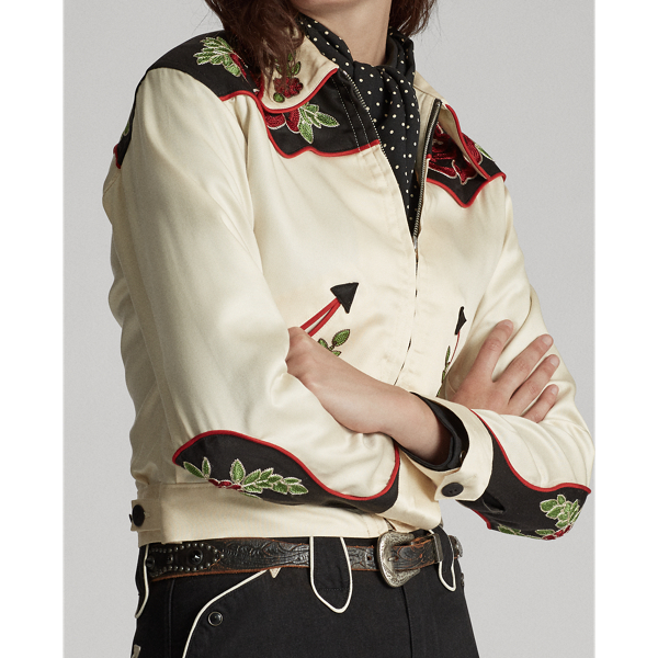Black Red Cream Embroidered Western Jacket RRL 2