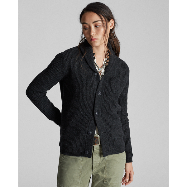 Cashmere Shawl-Collar Cardigan