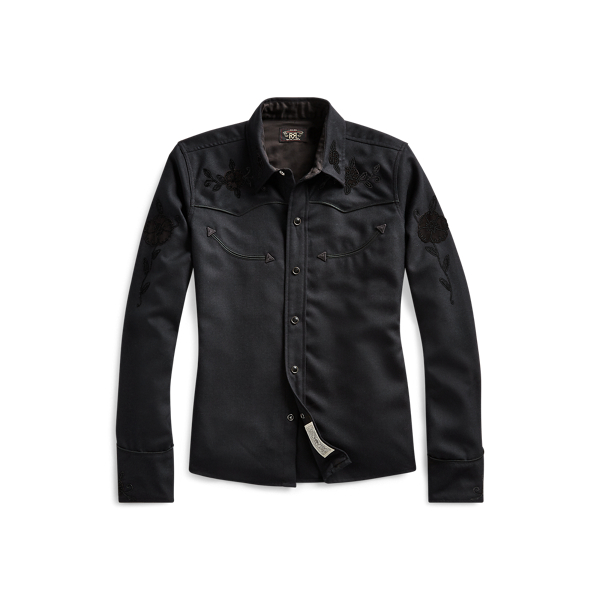 Slim Floral Wool Western Shirt RRL 1