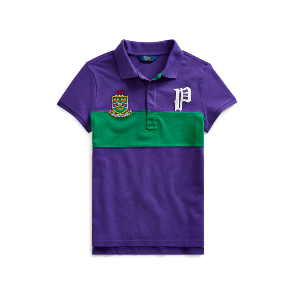 Striped Stretch Mesh Polo Girls 7-14 Years 1