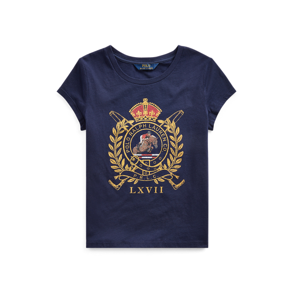 Horse Crest Cotton Jersey Tee Girls 7-14 Years 1