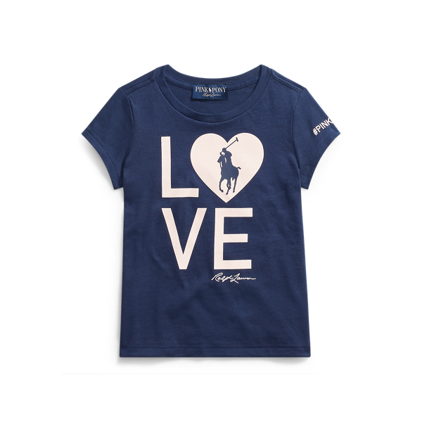 Pink Pony Live Love Tee for Girls Ralph Lauren UK