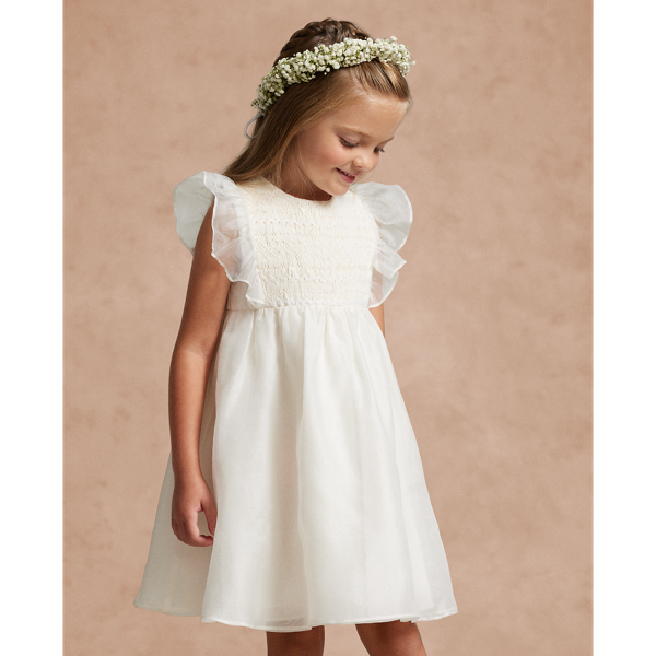 Smocked Silk Organza Dress