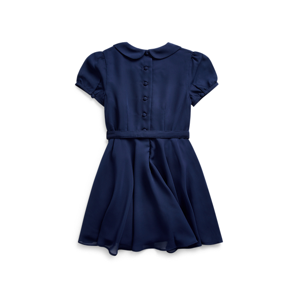 Refined Navy Belted Chiffon Dress Girls 2-6x 3