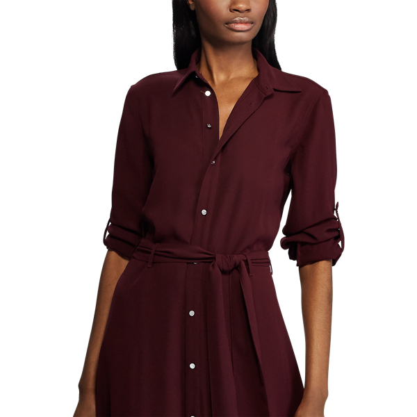 Pinot Noir Fit-and-Flare Shirtdress Lauren 4