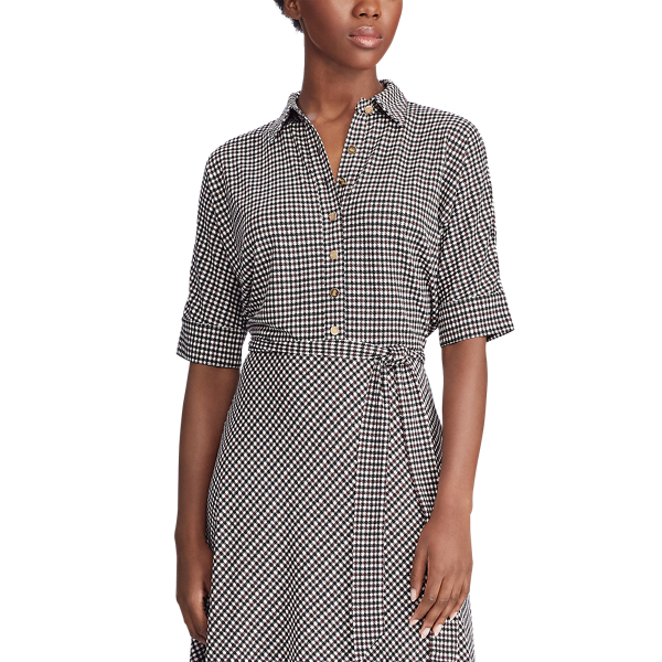 Mascarpone Cream Multi Matte Jersey Shirtdress Lauren 3