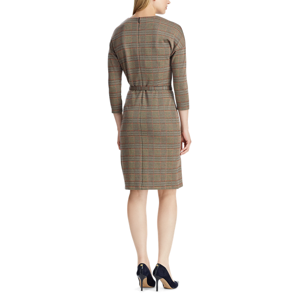 Black Multi Plaid Ponte Dress Lauren 5