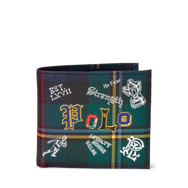Billetera de tart&aacute;n de piel sint&eacute;tica Polo Ralph Lauren en 1
