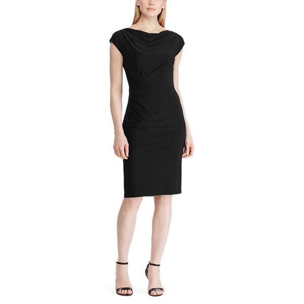 Black Cowlneck Jersey Dress Lauren 2
