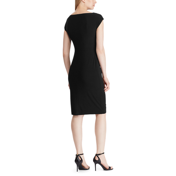 Black Cowlneck Jersey Dress Lauren 4