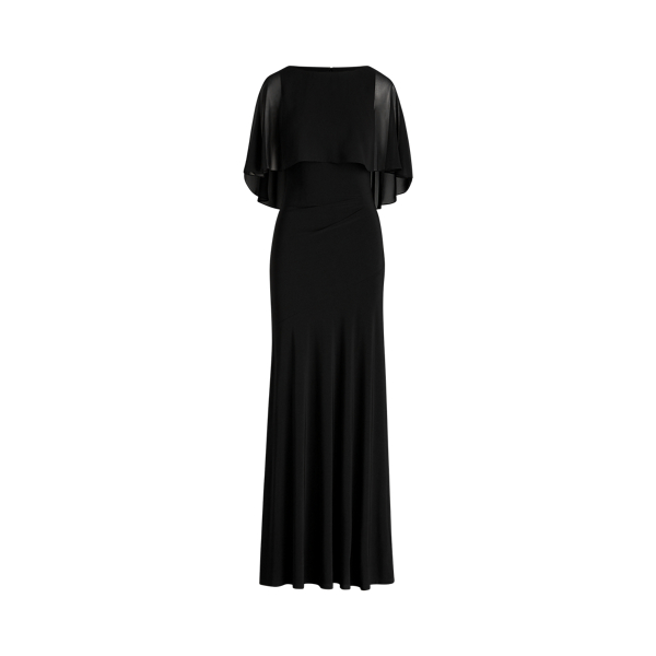 Jersey-Abendkleid mit Georgette-Cape Lauren in 1