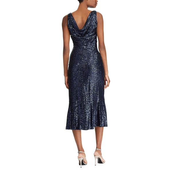 Lighthouse Navy Sequinned Cocktail Dress Lauren 4