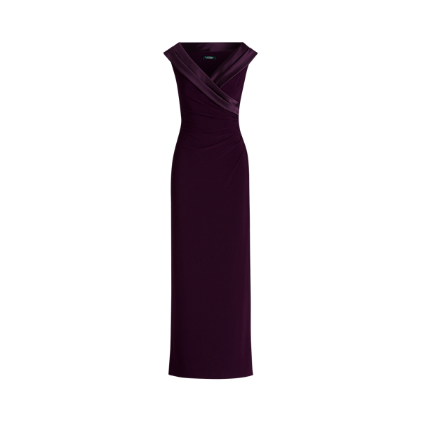 Schulterfreies Cr&ecirc;pe-Abendkleid