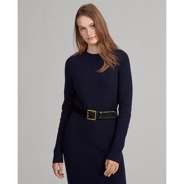 Hunter Navy Wool-Blend Jumper Dress Polo Ralph Lauren 4