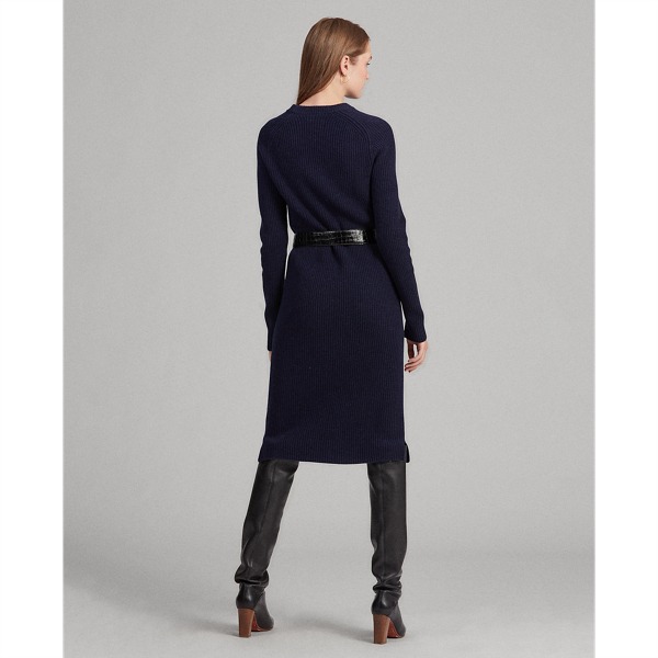 Hunter Navy Wool-Blend Jumper Dress Polo Ralph Lauren 5