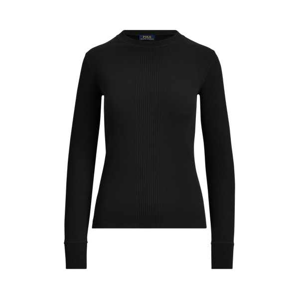Black Elbow-Patch Rib-Knit Top Polo Ralph Lauren 2