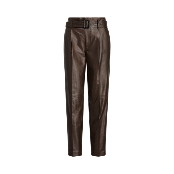 Pantalones en piel de cordero de estilo paperbag Polo Ralph Lauren en 1