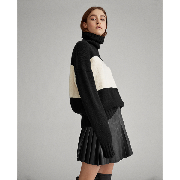 Black/Cream Colour-Blocked Wool Jumper Polo Ralph Lauren 4