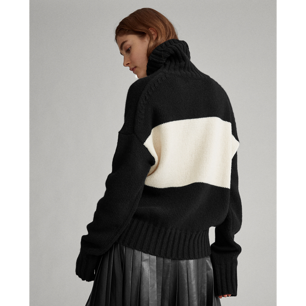 Black/Cream Colour-Blocked Wool Jumper Polo Ralph Lauren 5