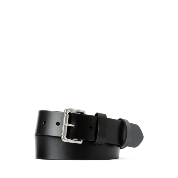 Black Leather Roller Buckle Belt Polo Ralph Lauren 1