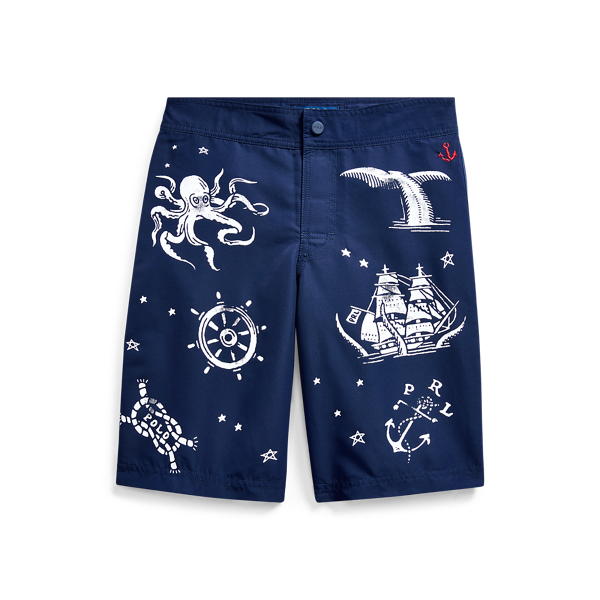 Nautical-Print Swim Trunk Boys 6-14 Years 1
