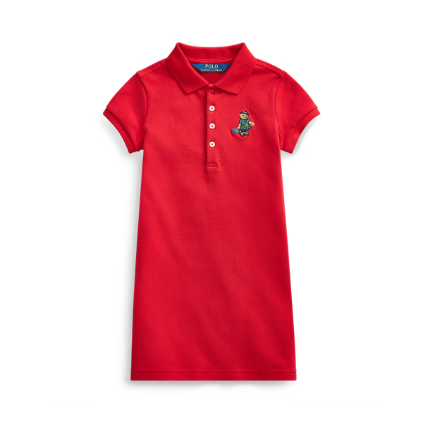 Tartan Bear Mesh Polo Dress Girls 2-6x 1
