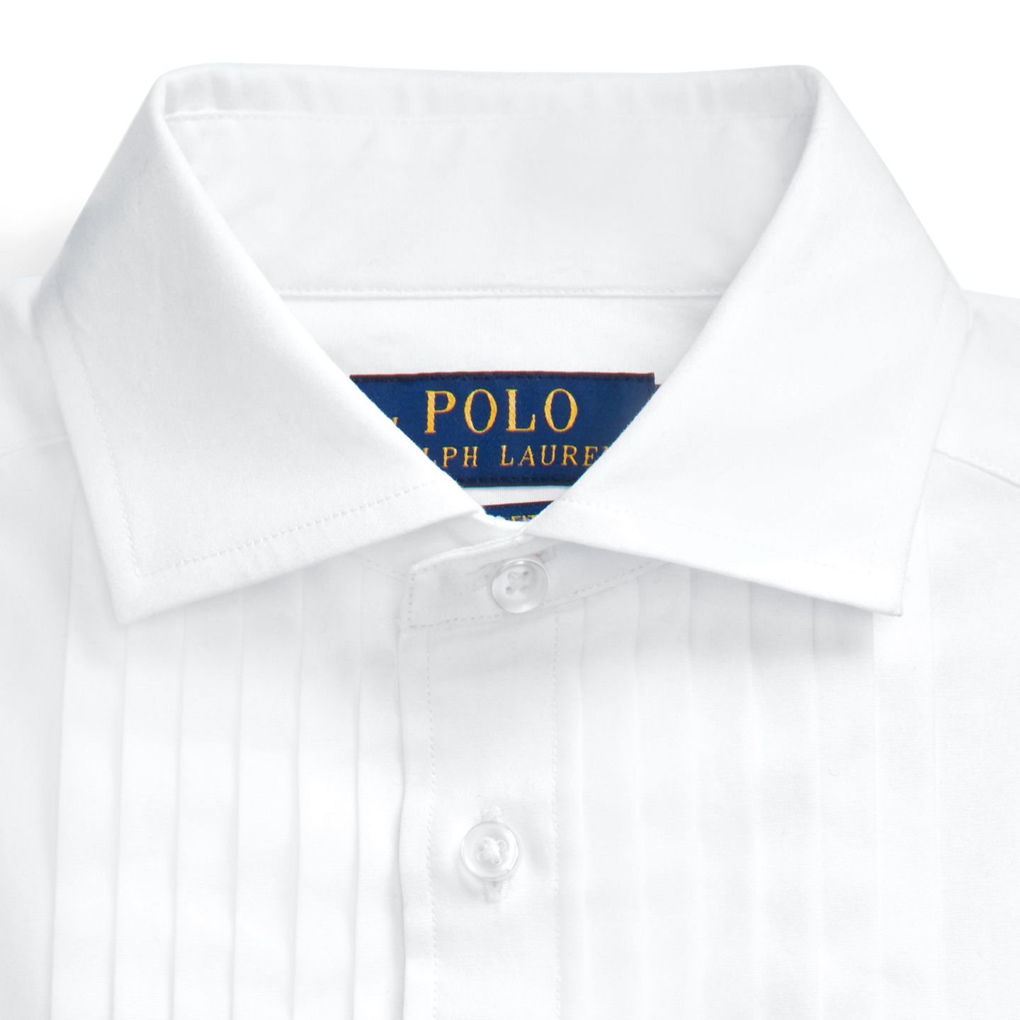 Детская рубашка Ralph Lauren Slim Fit Cotton Poplin Tuxedo, цвет: Белый — фото 5