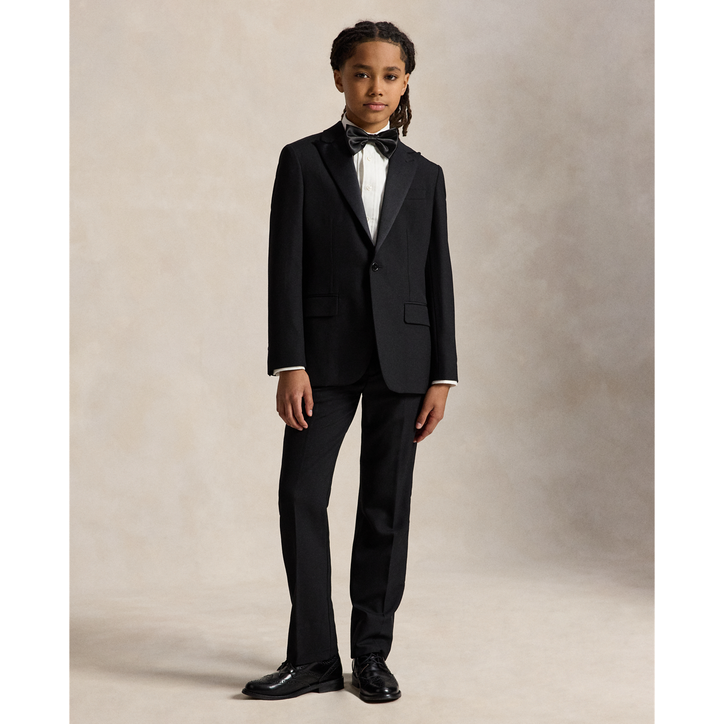Детская рубашка Ralph Lauren Slim Fit Cotton Poplin Tuxedo, цвет: Белый — фото 2