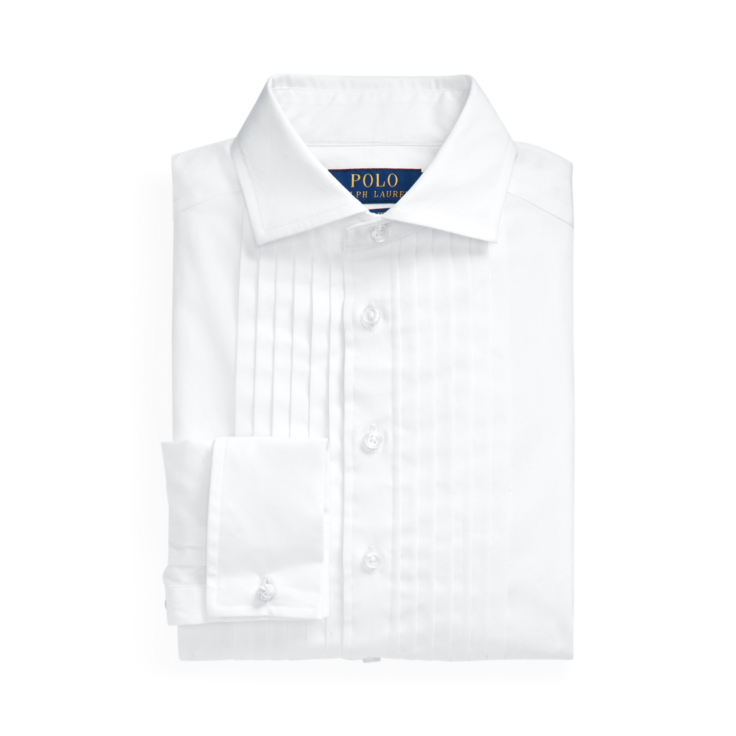 Детская рубашка Ralph Lauren Slim Fit Cotton Poplin Tuxedo, цвет: Белый — фото 6
