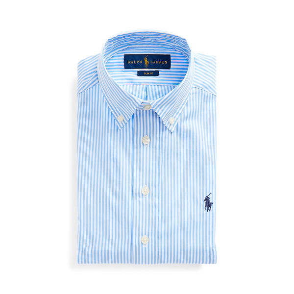 Slim Fit Striped Cotton Dress Shirt