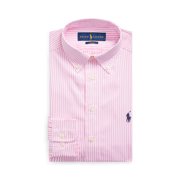 Slim Fit Striped Cotton Dress Shirt