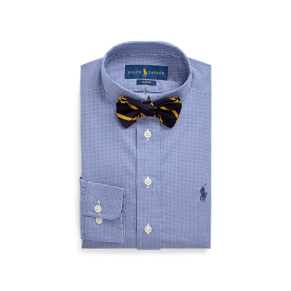 Navy Multi Slim Fit Gingham Cotton Dress Shirt Boys 8-20 2