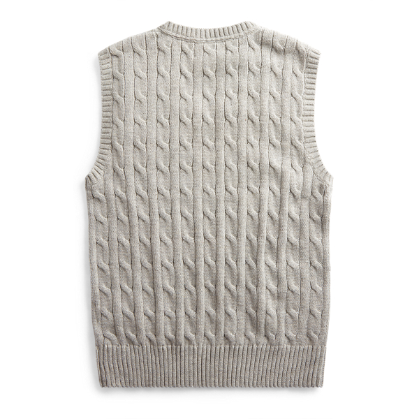 Dark Sport Heather Cable-Knit Cotton Sweater Vest Boys 8-20 2