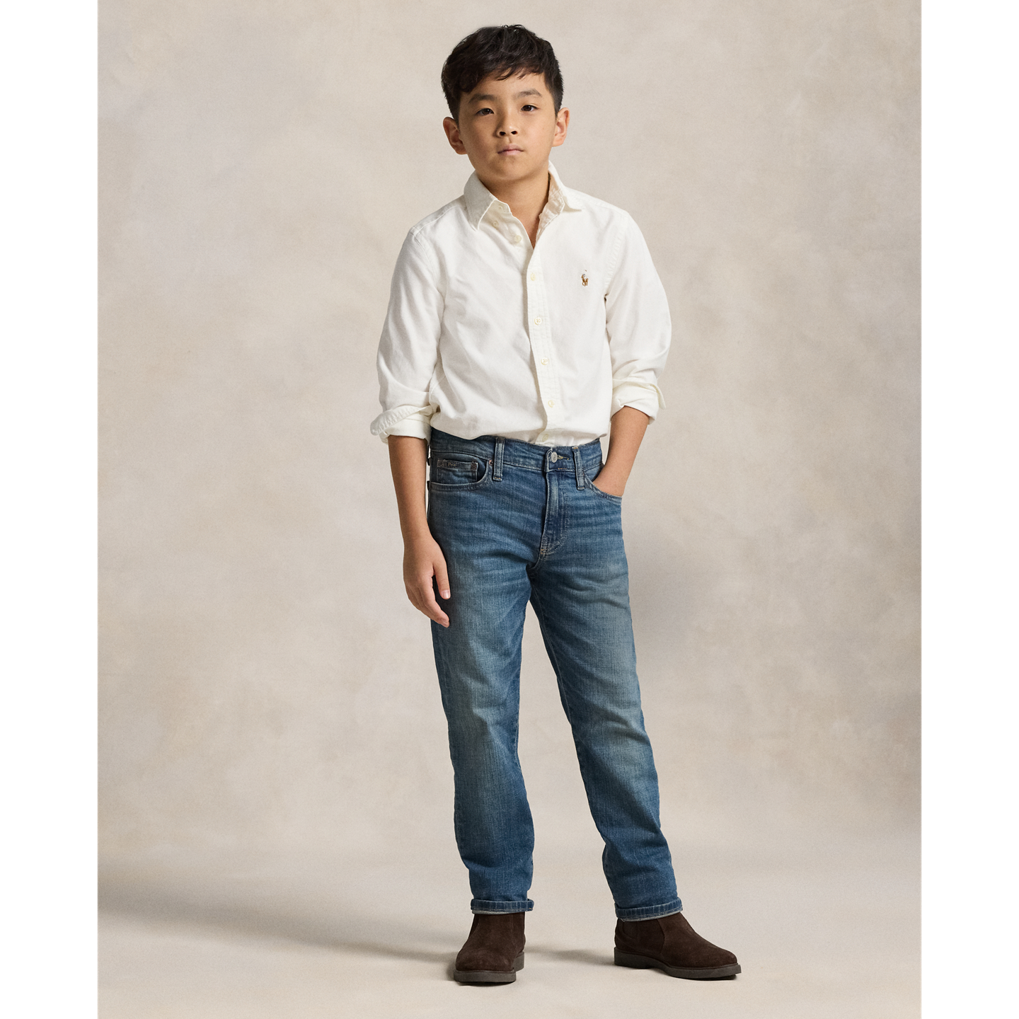 Детские джинсы Ralph Lauren Sullivan Slim Stretch, цвет: Варёный — фото 4
