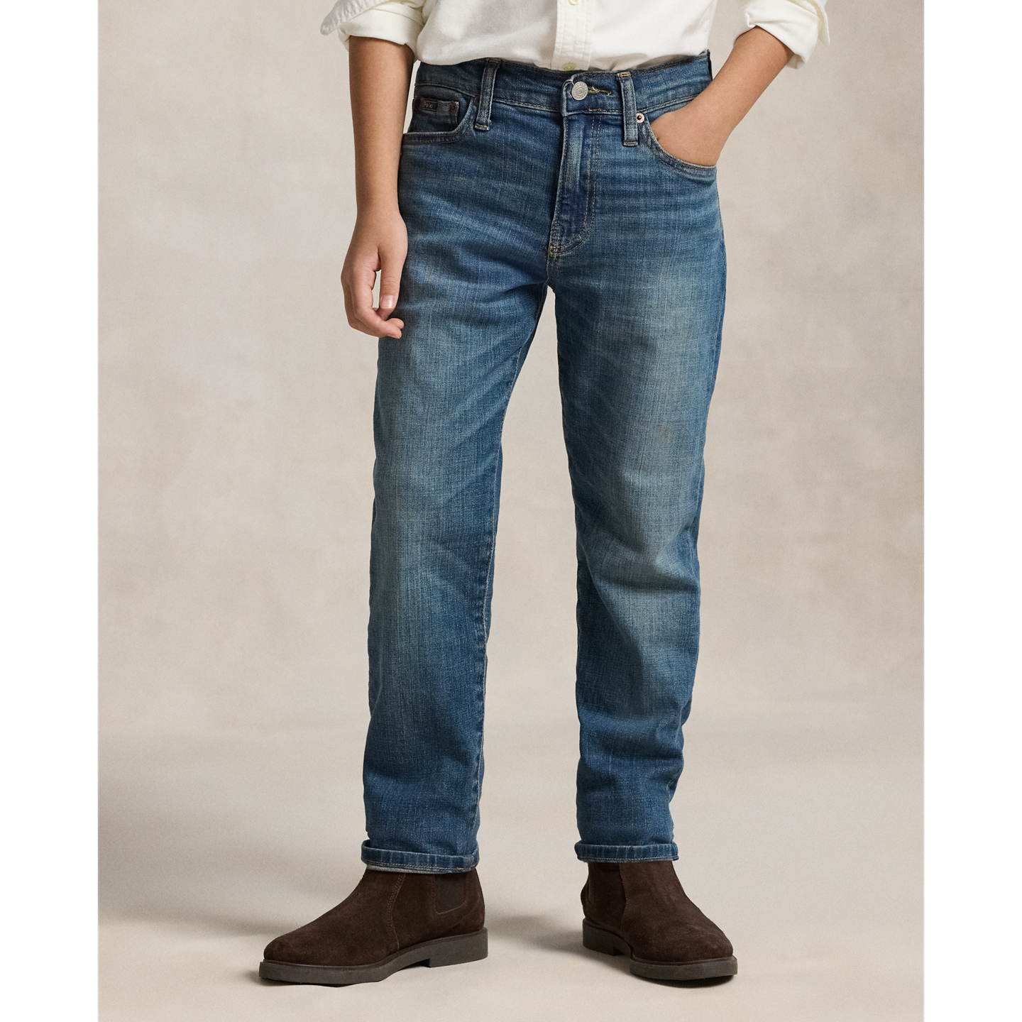 Детские джинсы Ralph Lauren Sullivan Slim Stretch, цвет: Варёный — фото 2