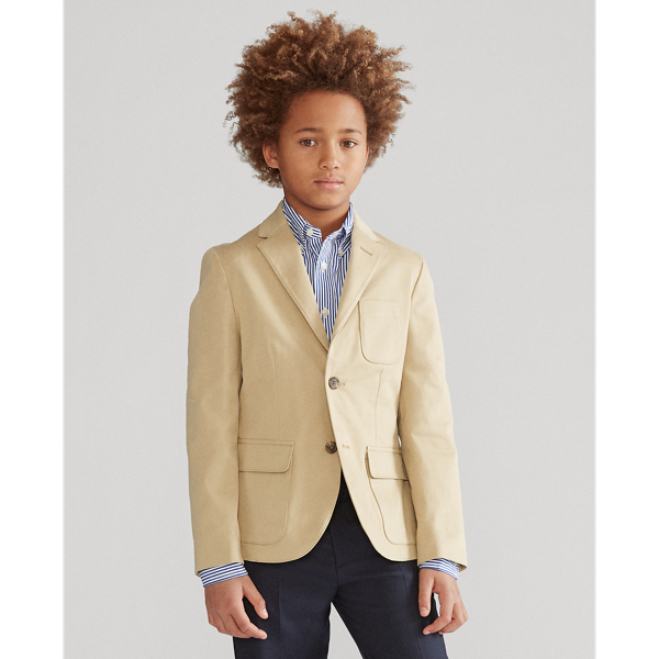 Coastal Beige Stretch Chino Suit Jacket Boys 8-20 4