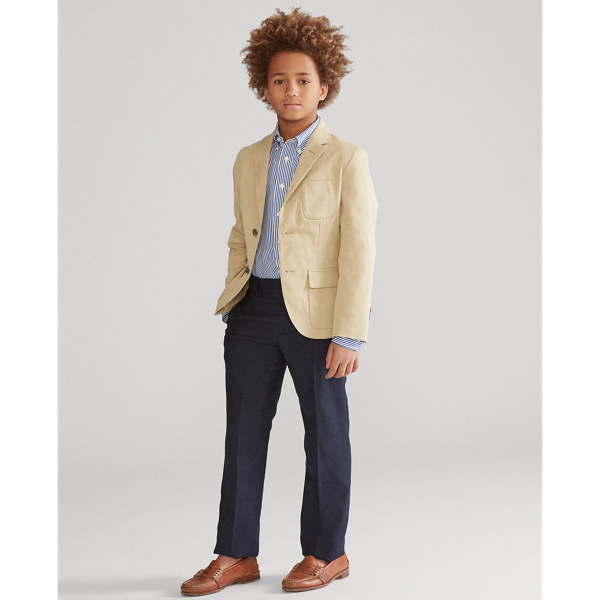 Coastal Beige Stretch Chino Suit Jacket Boys 8-20 6