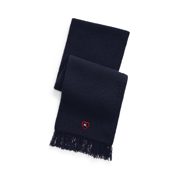 Heart-Patch Wool-Blend Scarf Girls 7-14 Years 1