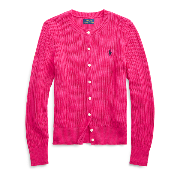 Rib-Stitch Cotton Cardigan Girls 7-16 1