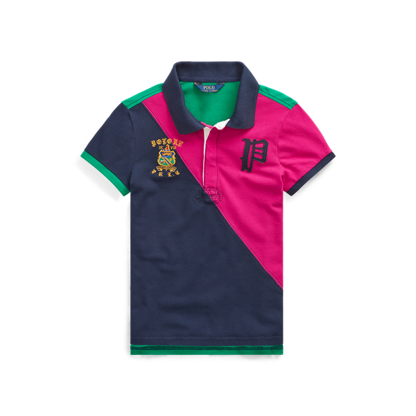 Pieced Stretch Mesh Polo Girls 7-14 Years 1