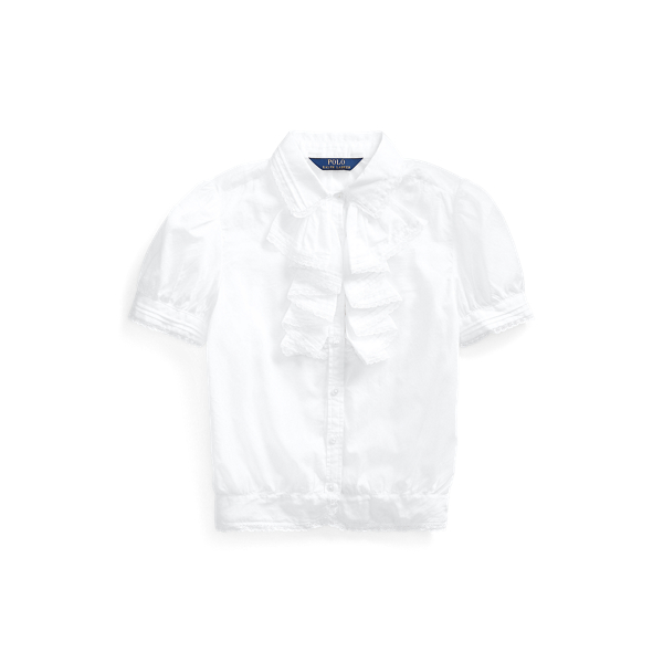 Maglia in batista di cotone con volant Girls 7-14 Years in 1