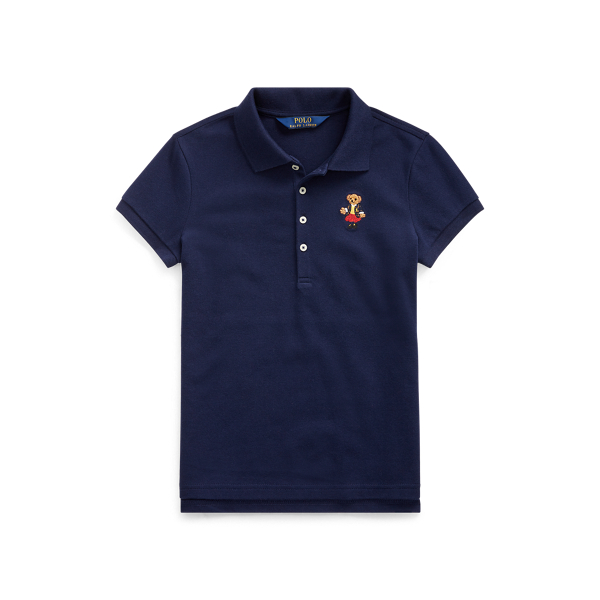 School Bear Stretch Mesh Polo Girls 7-14 Years in 1