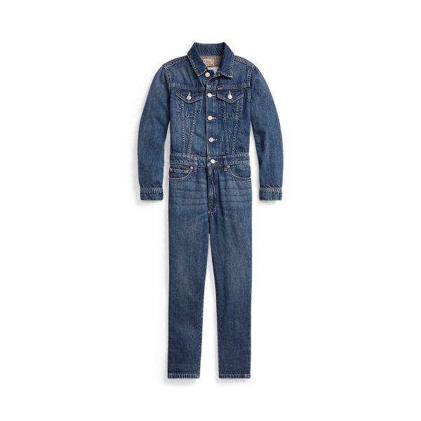 Cotton Denim Jumpsuit Girls 7-14 Years 1
