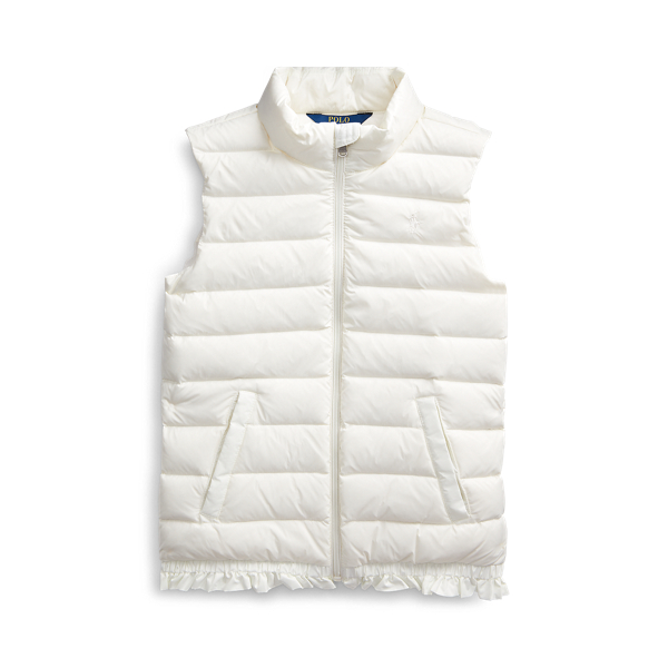 Quilted Ruffled-Hem Down Gilet Girls 7-14 Years 1