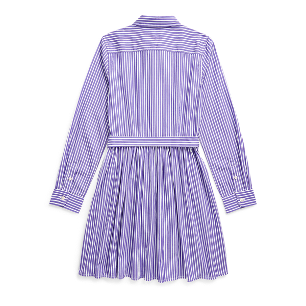 Purple/White Striped Cotton Shirtdress Girls 7-16 2