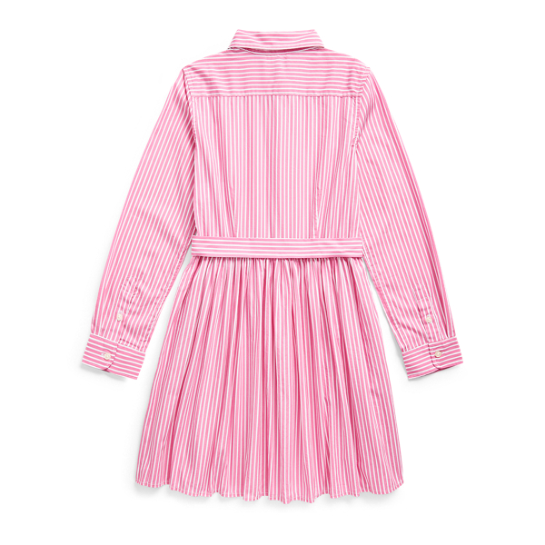 Pink/White Striped Cotton Shirtdress Girls 7-16 2